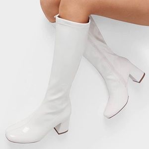 White Patent Leather Goho Boots
